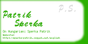 patrik sperka business card